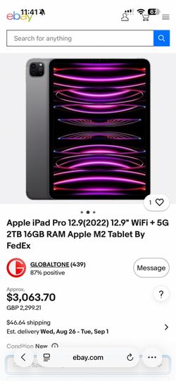 iPad Pro 12.9(2022) 12.9" WiFi  2TB
