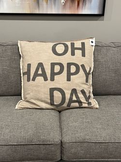 26”x26” Beige Euro Pillow - OH HAPPY DAY - new with tags