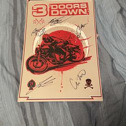 3 Doors Down Signed Poster