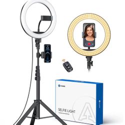 10” Selfie Ring Light with 61" Extendable Tripod Stand & 3 Phone Holders