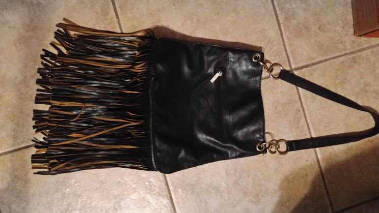 Fringed handbag with bling!