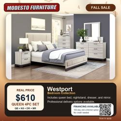 Queen 4 pc Platform Bedroom set FALL PRICE ! HURRY IN