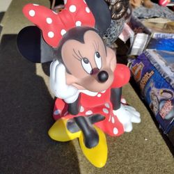 Minnie Mouse Plastic Coin Bank Dreaming Disney Vintage