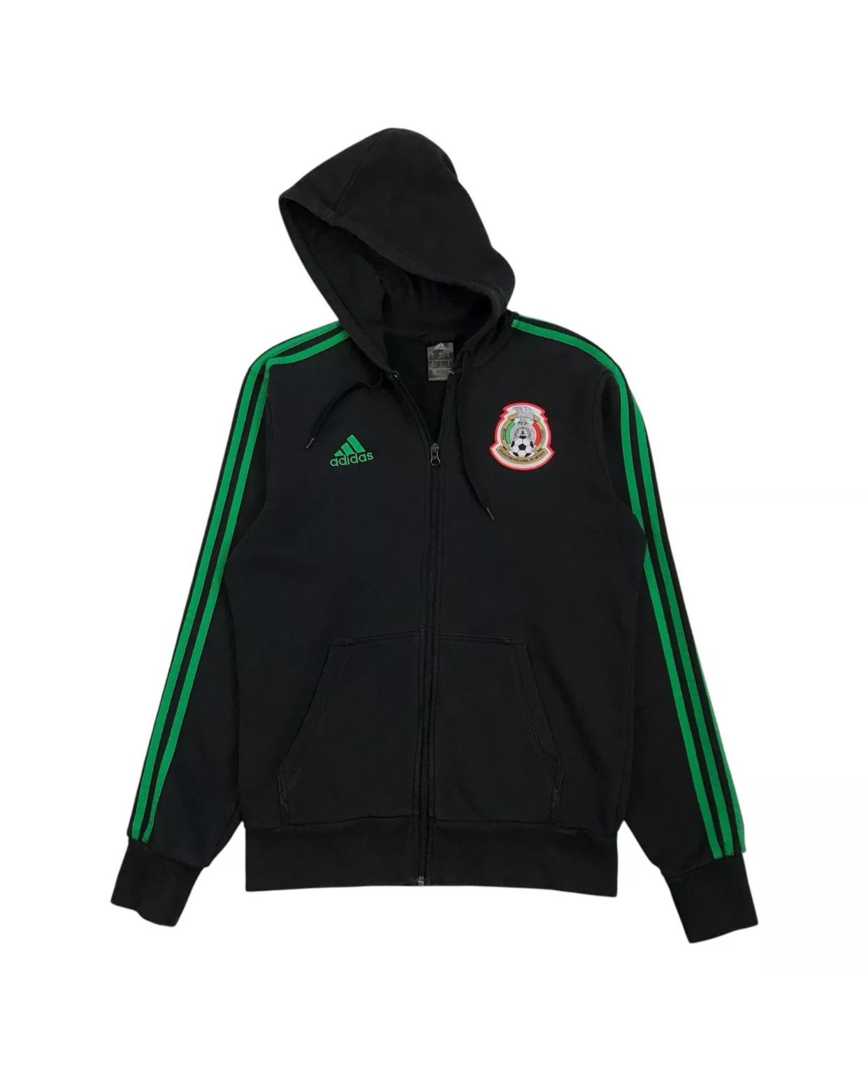 ADIDAS MEXICO HOODIE SMALL S MENS BLACK JACKET SWEATSHIRT SOCCER FUTBOL FIFA