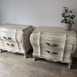 GLAMOROUS nightstands - sold as a pair - French provincial - bombe - delivery available
