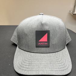 MELIN ODESSY Stacked Hydro Heather Grey SZ CL  Logo “Justin” Winery 