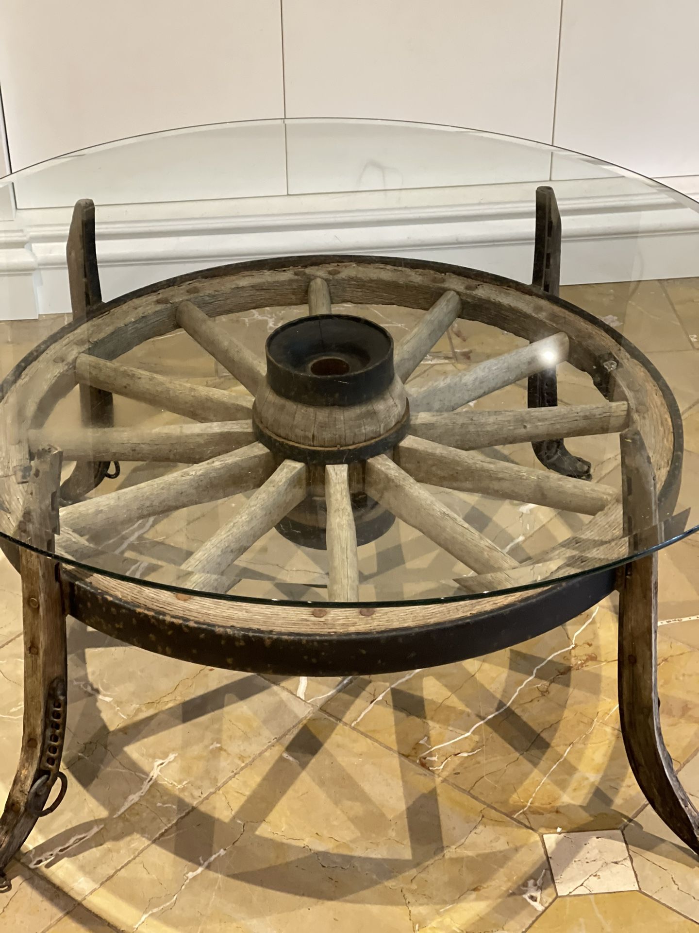 Cowboy Ranch Western Wagon Wheel Coffee Table