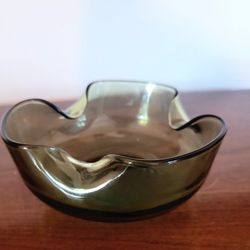 Green Vintage Anchor Hocking Glass Bowl