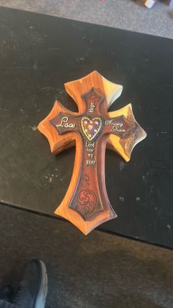 Rustic Western Love Hope Amazing Grace Lord Hear My Prayer Wall Cross Decor