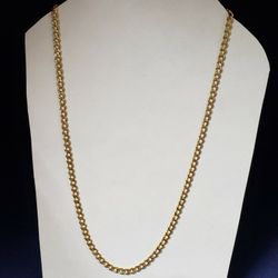 10kt Gold Curb  Diamond Cut  Design Chain 