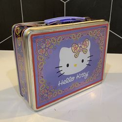 Hello Kitty Vintage Lunchbox Tin Rare Metal Case Lunch Box