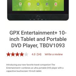 Gpx Entertainment + 10"tablet/DVD Player