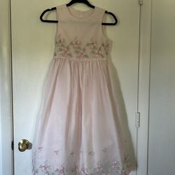 Girl Long Dress Size 8 Color Baby Pink 
