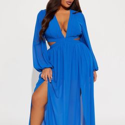 Natalia Maxi Dress - Blue- 2XL
