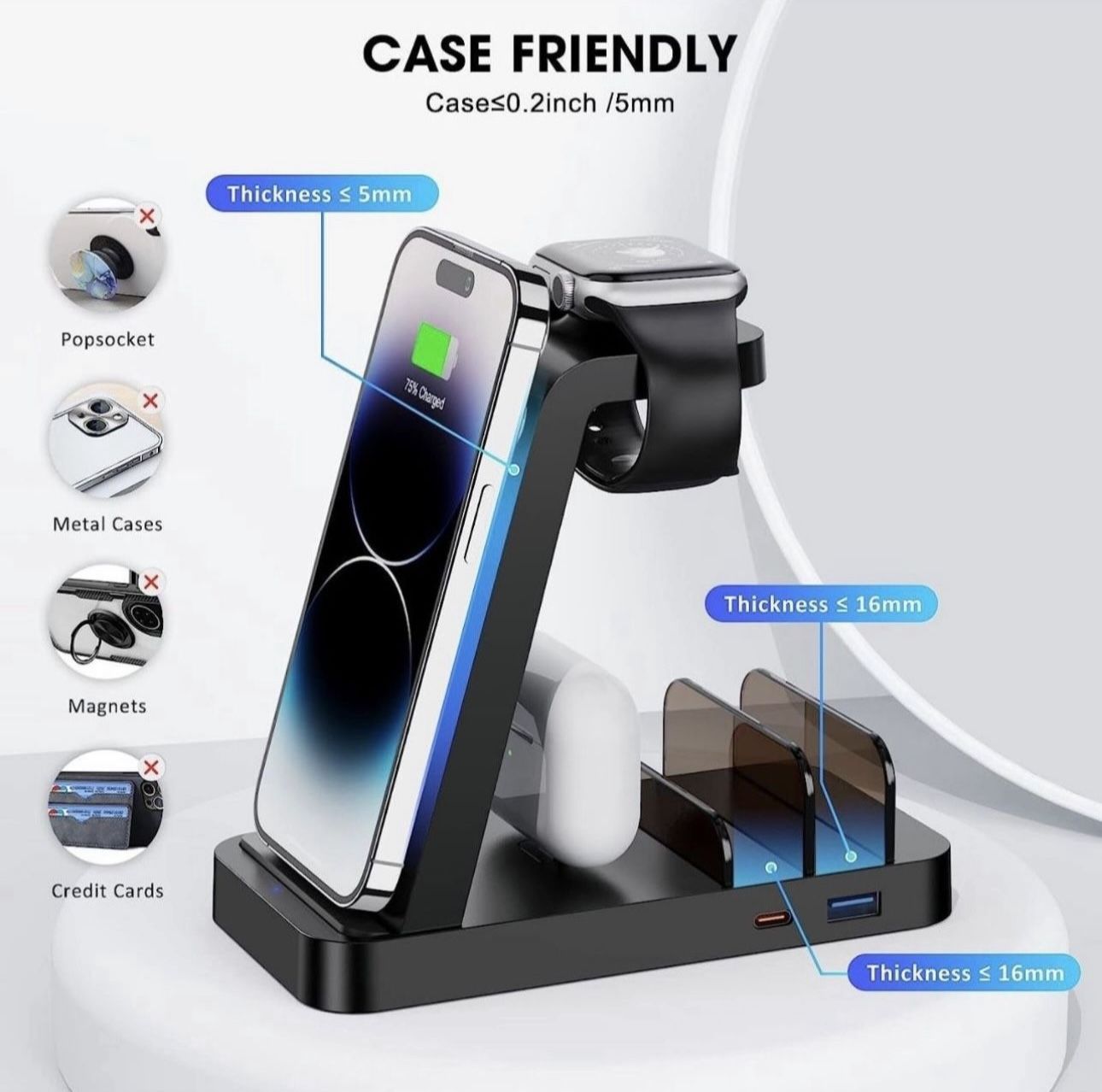 Wireless Charger for iPhone in Charging Station for Multiple
