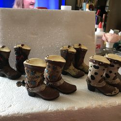 Resin Cowboy Boots 3 Inch
