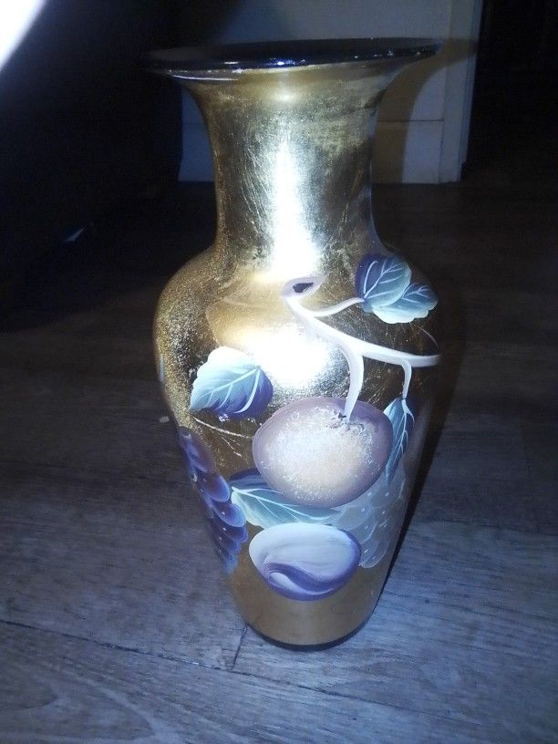 Gold Colored Vase As Is