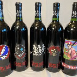 Grateful Dead “Dead Red” Collectible Bottle Set – 5 Designs – Official Art