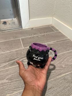 Halloween Witch Cauldron Mug – $5
