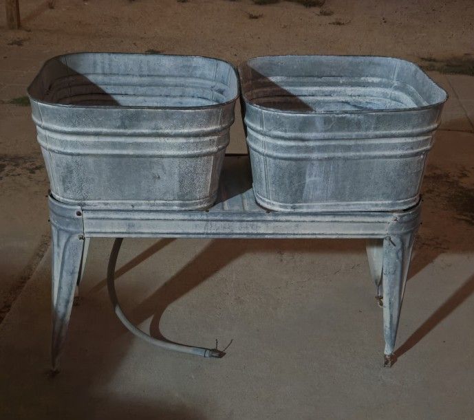 Double Wash Bins with Stand. Antique. Serious Inquiries Only!