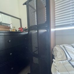 3 Section Metal And Wood Cabinet/TV Stand