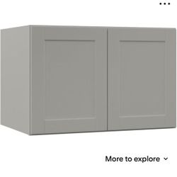 33 in. W x 24 in. D x 24 in. H Assembled Wall Bridge Kitchen Cabinet in Dove Gray 