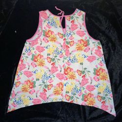 Womens Daniel Rainn 2XFloral V Neck Blouse Tank 