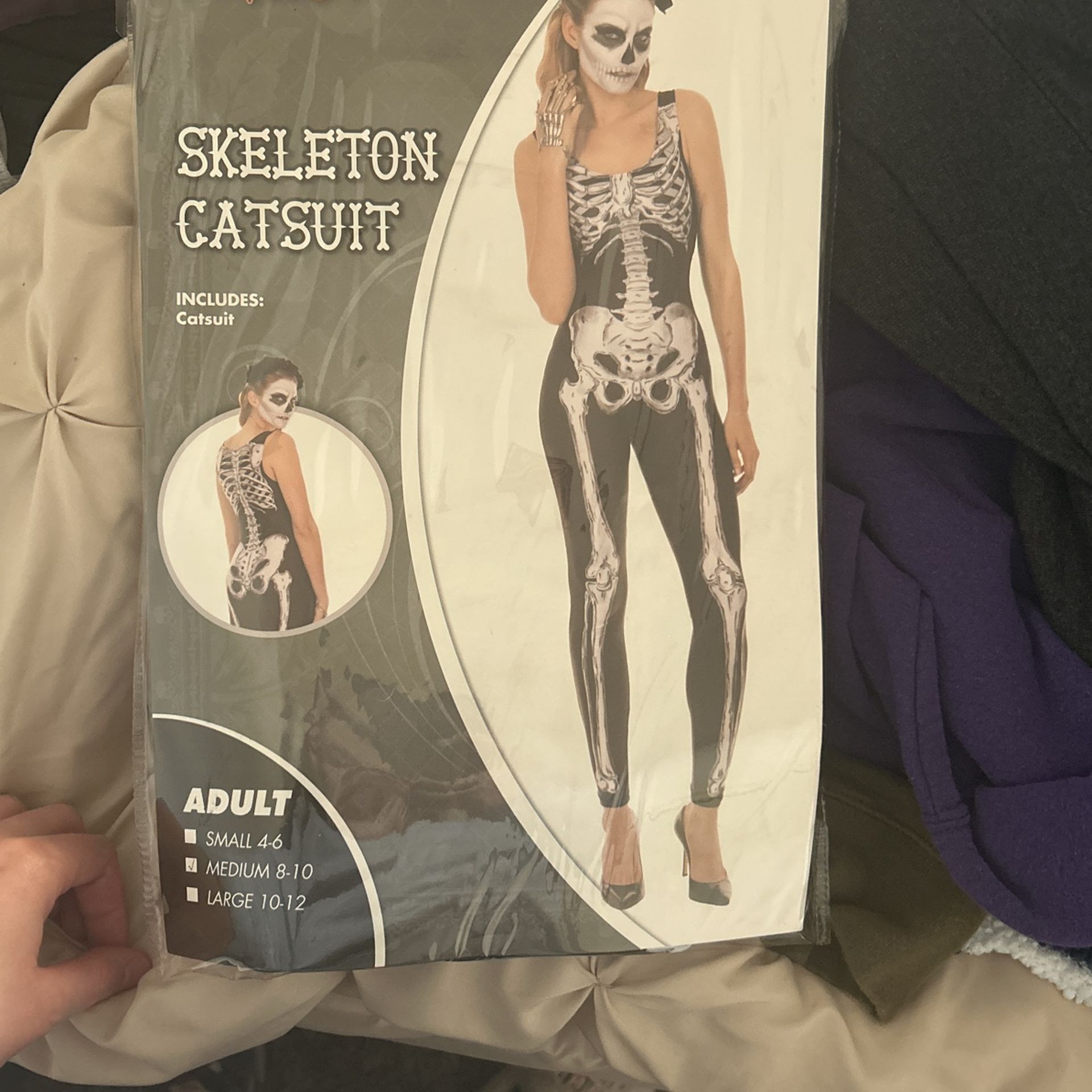 Skeleton Catsuit Halloween Costume