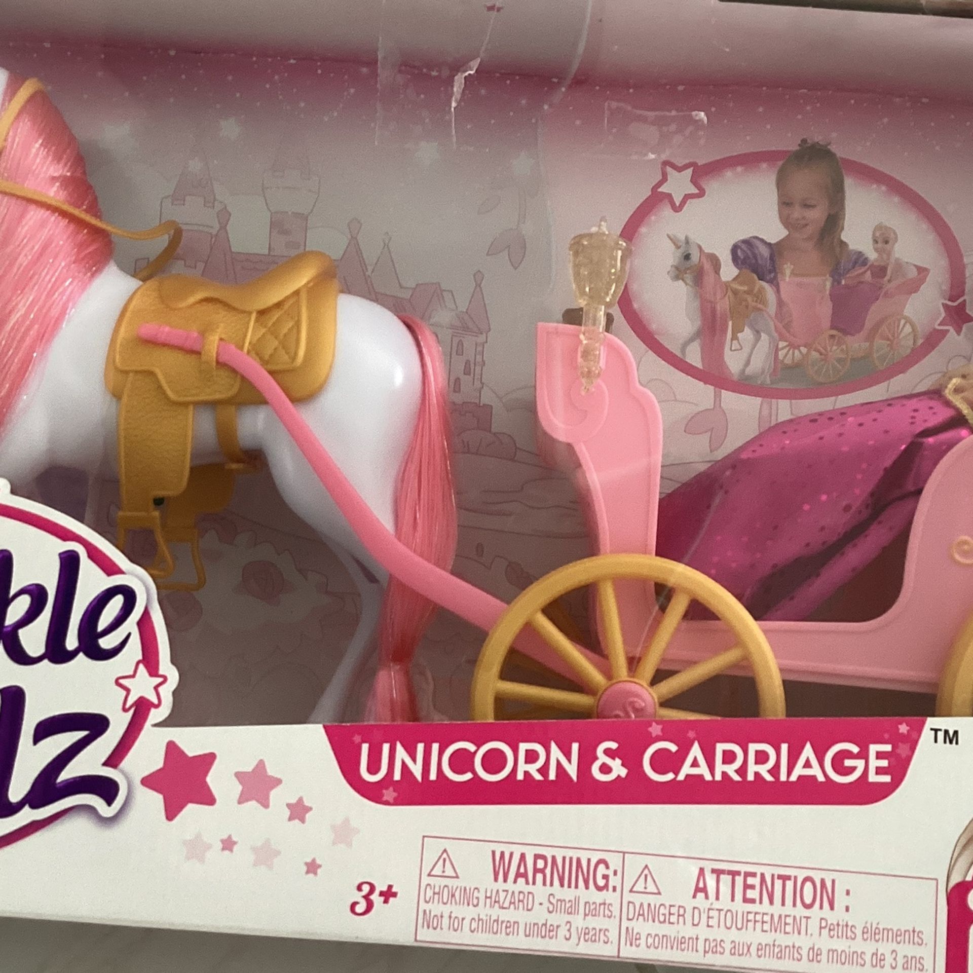 Zuru Sparkle Girlz Big Princess Doll And Unicorn Horse & Carriage NEW