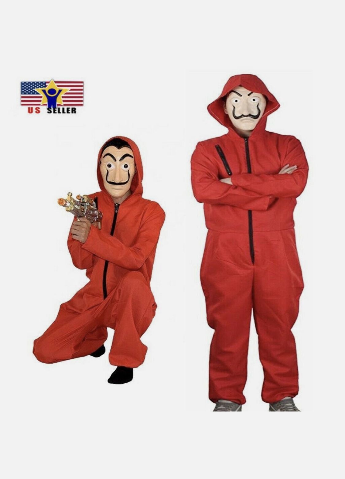 Salvador Dal Heist La Casa De Papel Face Mask Halloween Costume Size S +Mask