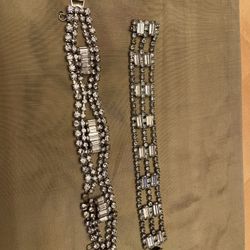 2 Vintage Rhinestone Bracelets