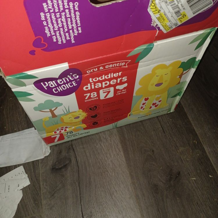Parents Choice Diaper Size 7 three boxes of 78 ea. for Sale in Everett, WA  - OfferUp