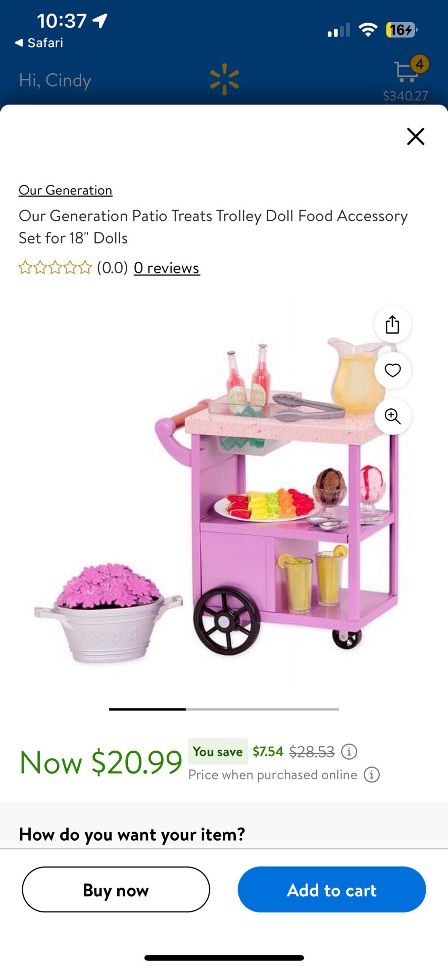 Treats Trolley Doll Food