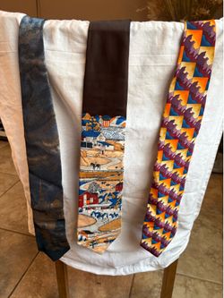 Lot of 3 Vintage Designer Silk Ties: J Garcia, Donatelli, & Stade