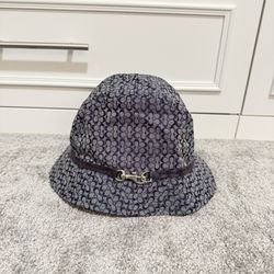 Coach Mini Monogram Blue Bucket Hat Size M/L