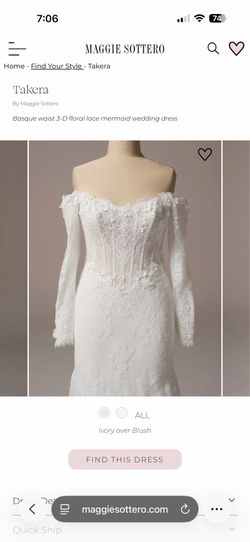 Elegant Lace Wedding Dress – Size 14 – Worn Once