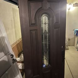 36 x 80 Solid Wood Door And Security Screen Door 