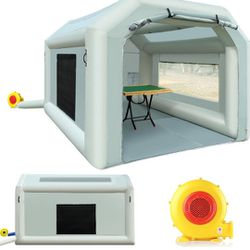 Portable Inflatable Paint Booth Tent 10.8x8.2x7.2Ft with One Blower 550W Inflatable Spray Paint Booth with Air Filter System, Blow Up Paint Booth


