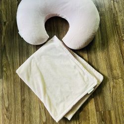Pottery Barn Boppy Pillow and Chamois Baby Blanket