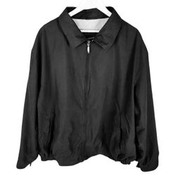 Composites a Claireborne Company Black Windbreaker Zippered Jacket Sz L