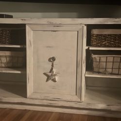 Rustic Wooden TV Cabinet & End Tables