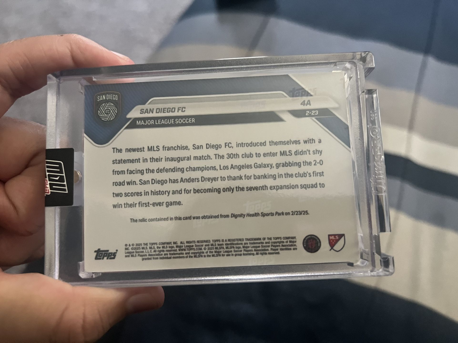 Topps now MLS San Diego FC game used ball relic card numbered /99