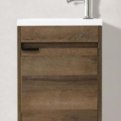  16" Small Bathroom Vanity, Wall Mounted