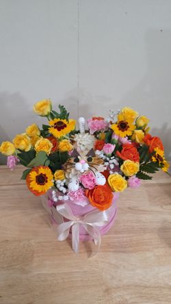 Custom cat floral arrangement