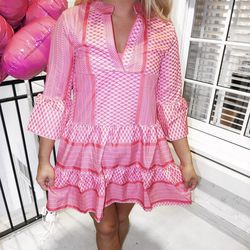 Pink Tunic Dress / Cover Up | Boutique Purchased | Lightly Worn | Size Small
