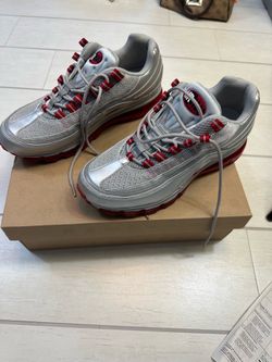 Nike Air Max 24/7 Metallic Silver Varsity Red Mens Size 9.5.