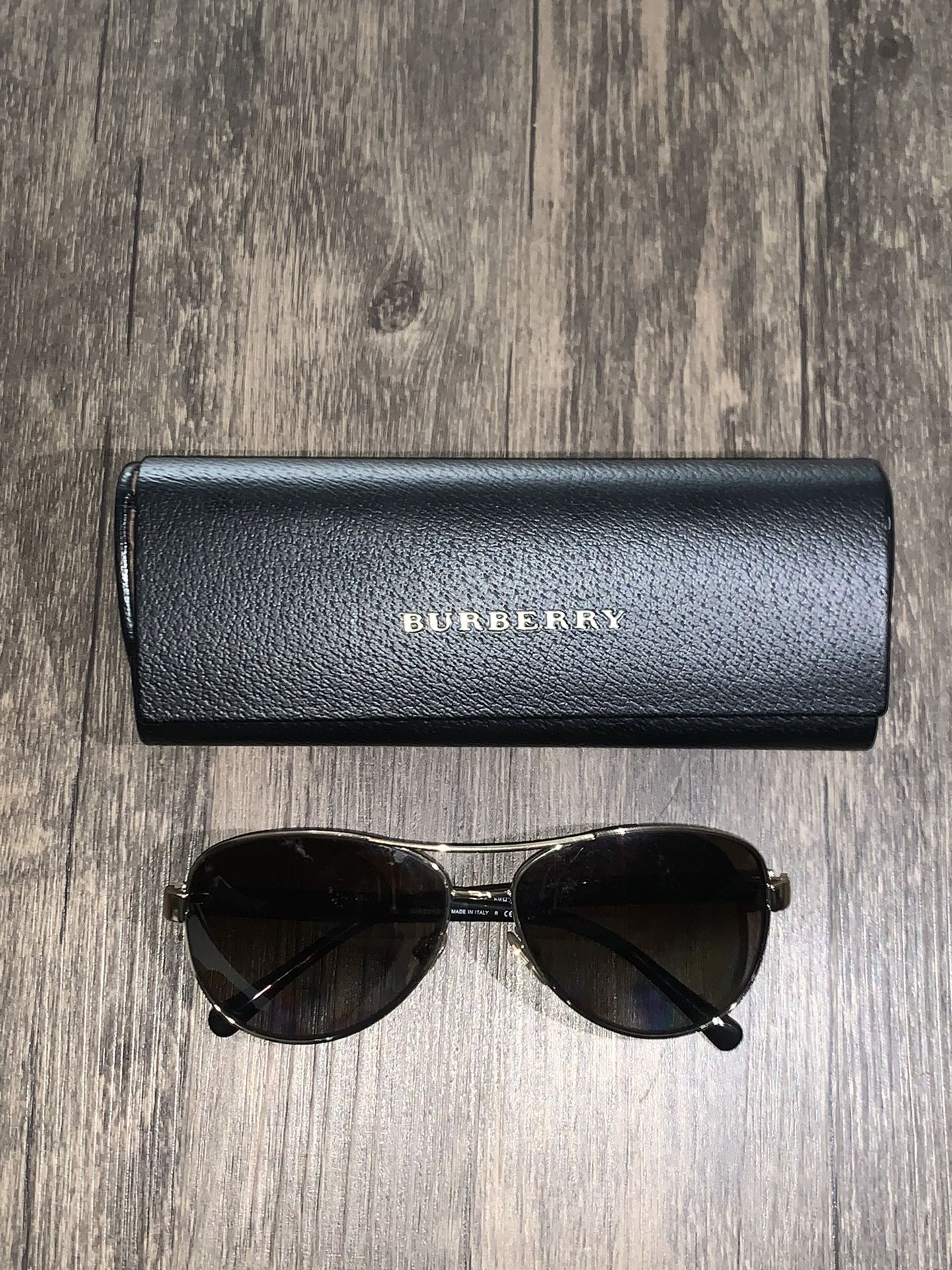Burberry B 3080 1145/T5 Gold Frames Brown Polarized 59-14-135 Aviator Sunglasses