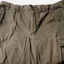 Vintage GAP Mens Fleece Lined Military Olive Green Cargo Pants 38x32 EUC