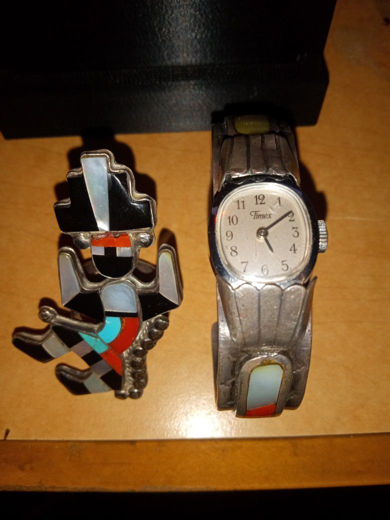 Antique Zuni Ring And Watch