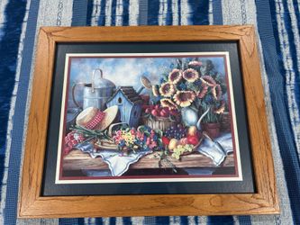 Vintage Home Interiors & Gifts Framed Country Garden Still Life Wall Art